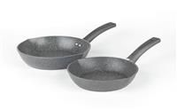 Salter Easypour 2 Piece Aluminium Frying Pan Set - Black