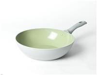 Salter BW09285 Earth Forged Aluminium Stir Fry Pan, Non-Stick, Soft-Touch Handle, 28 cm, Green