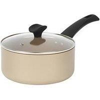 Salter Saucepan & Glass Lid 20cm Non-Stick Induction Olympus Range Black/Gold