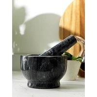 Salter BW11852EU7 Marble Pestle and Mortar – Hand Grind Herbs and Spices For Pesto, Garlic Masher, Marinades, Dressings, Spice Grinder Herb Crusher Kitchen Tool, Solid Heavy Weight, Black