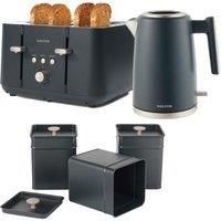 Salter 3 Piece Canister Set for Kitchen Tea Coffee Sugar Tins Easy Store Marino