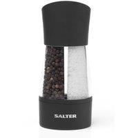 Salter 7612 BKXRA Dual Mechanical Salt and Pepper Mill, 2 in 1 Compact Design, Adjustable for Fine to Coarse Grinding, Ceramic Mechanism, Twist to Grind