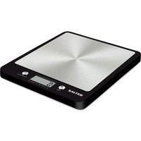 Salter 1241A BKDR Premium Evo Electronic Scale, Ultra Slim, Stainless Steel Platform, Hygienic/Easy Clean, Add & Weigh, Measures Liquids/Fluids, Kitchen Cooking , Baking, 6 Kg Max Capacity, Black