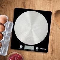 Salter 1036 BKSSDR Electronic Kitchen Scale – Digital Baking Scale with 5kg Capacity, Food Weighing Scale with Stainless Steel Disc Platform, LCD Display, Add & Weigh/Tare Function, Measure Liquids