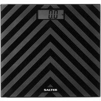 Salter Digital Bathroom Scale 180kg Capacity LCD Display Black Chevron Design