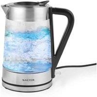 Salter Glass Kettle Cordless with Swivel Base Colour Changing Lights 1.7L 2200W
