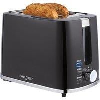 Salter EK5832BLK Deco 2-Slice Toaster – Wide Slots, Extra Thick Bread, 7 Browning Levels, Removable Crumb Tray, Defrost, Reheat & Cancel, Bagel Toaster, Toast, Crumpets, Self-Centring, 900 W, Black