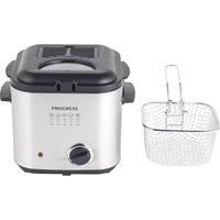 Progress EK5925P 1.5L Deep Fat Fryer – Removable Frying Basket with Detachable Handle, Adjustable Temperature Control, Non-Stick Cooking Bowl, Non-Slip Feet, Viewing Window, Compact Design, 840W