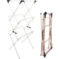 Beldray 3-Tier Airer Large Clothes Horse Drying Rack 7KG Collapsible Rose Gold