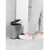 Beldray Double Compartment Bin – 5 Litre Dual Separation Waste Bin, Rectangular Rubbish Bin, Removable Inner Buckets, Suitable For Bedrooms & Bathrooms, Foot Pedal Function, Stainless Steel