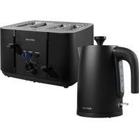 Salter Kuro Kettle and Toaster Set 1.7L  Fast Boil 4-Slice Anti-Jamming Black