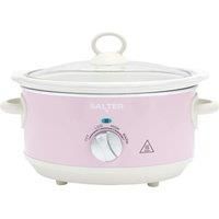 Salter Retro 3.5L Slow Cooker 3 Heat Settings/Keep Warm for Family Cooking Pink