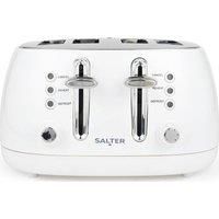 Salter 4-Slice Toaster Wide Slots 7 Levels Removable Crumb Tray Boston White