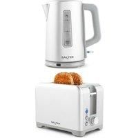 Salter Aspen 1.7L Rapid Boil Kettle & 2-Slice Toaster, 7 Browning Level Metallic