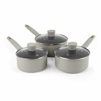 Russel Hobbs 3 Piece Aluminium Saucepan Set - Grey