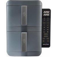 Salter VertiLayer Stackable Air Fryer - 4 Layer Cooking, 2 x 4.5 Litre Dual Drawers, 9 L Total, Digital LED Display, Sync&Match, PFAS-Free Grill Tray/Basket, 9 Presets, 60-230°C, 120 Min Timer, 2400 W