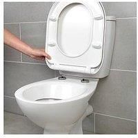 Beldray Anti-bac Toilet Seat Soft Close, D-Shaped Quick Release Zinc Alloy Hinge