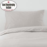 PAIR DUNELM GREY SILVER NON-IRON 52% COTTON 48% POLYESTER PILLOW CASES STANDARD