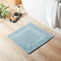 Super Soft Reversible Duck Egg Square Bath Mat Duck Egg Blue