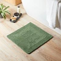 Super Soft Reversible Fern Square Bath Mat Green