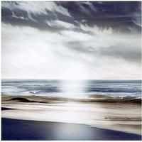 Grey Simplicity Waves Canvas Grey