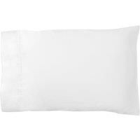 Dorma 500 Thread Count 100% Cotton Satin Plain White Cuffed Pillowcase White