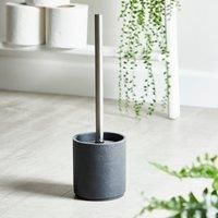 Grey Resin Toilet Brush Holder Grey