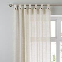 Marley Linen Natural Sheer Tab Top Single Voile Panel Cream