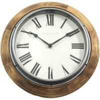 Wooden Edge 31cm Wall Clock Brown