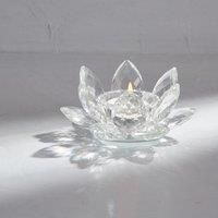 Dorma Glass Lotus Tealight Holder Clear