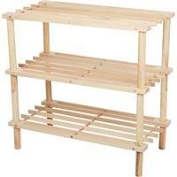 3 Tier Wooden Shoe Rack Brown