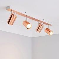 Dunelm Carter 4 Light Ceiling Spotlight - Copper B+