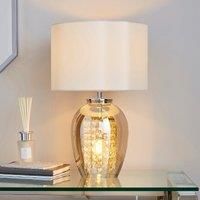 Dunelm Seychelles Dual Lit Glass Table Lamp Base - Champagne (No Shade) B