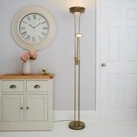 Father and Child 2 Arm Antique Brass Floor Lamp Brass