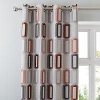 Elements Dahl Rust Eyelet Curtains Brown and Grey