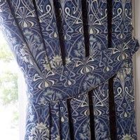 Lucetta Navy Tiebacks Navy Blue and White