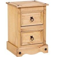 Corona 2 Drawer Bedside Table, Pine