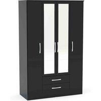 Lynx 4 Door Wardrobe, Mirrored