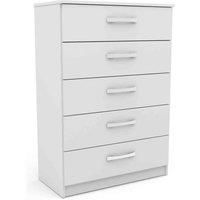 Lynx White 5 Drawer Chest White
