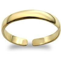 Jewelco London Ladies Solid 9ct Yellow Gold D-Shape Band Toe Ring 2.5mm