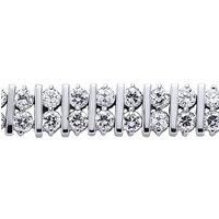 Silver Jewelco London CZ 2 Row Tennis Bracelet 9mm 7 inch