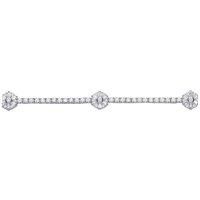 Silver Jewelco London Baguette CZ Baguette Flower Tennis Bracelet 9mm 7 inch