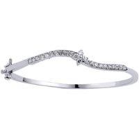 Silver Jewelco London CZ Eternity Wave Bangle Bracelet