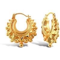 Jewelco London Ladies 9ct Yellow Gold Victorian Spike Hoop Creole Earrings