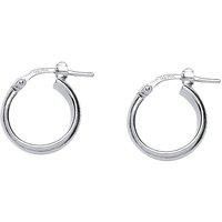 Silver Jewelco London D-Shape Wedding Band Style 4mm Hoop Earrings 14mm