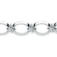 Silver Flat Oval Chain Bracelet 15mm 8.5 inch - GVB284