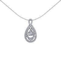 Silver Jewelco London CZ Solitaire Pendant Necklace 18 inch