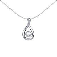Silver Jewelco London CZ Solitaire Pendant Necklace 18 inch