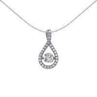 Silver Jewelco London CZ Solitaire Pendant Necklace 18 inch