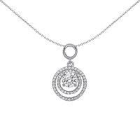 Silver Jewelco London CZ Halo Charm Necklace 18 inch